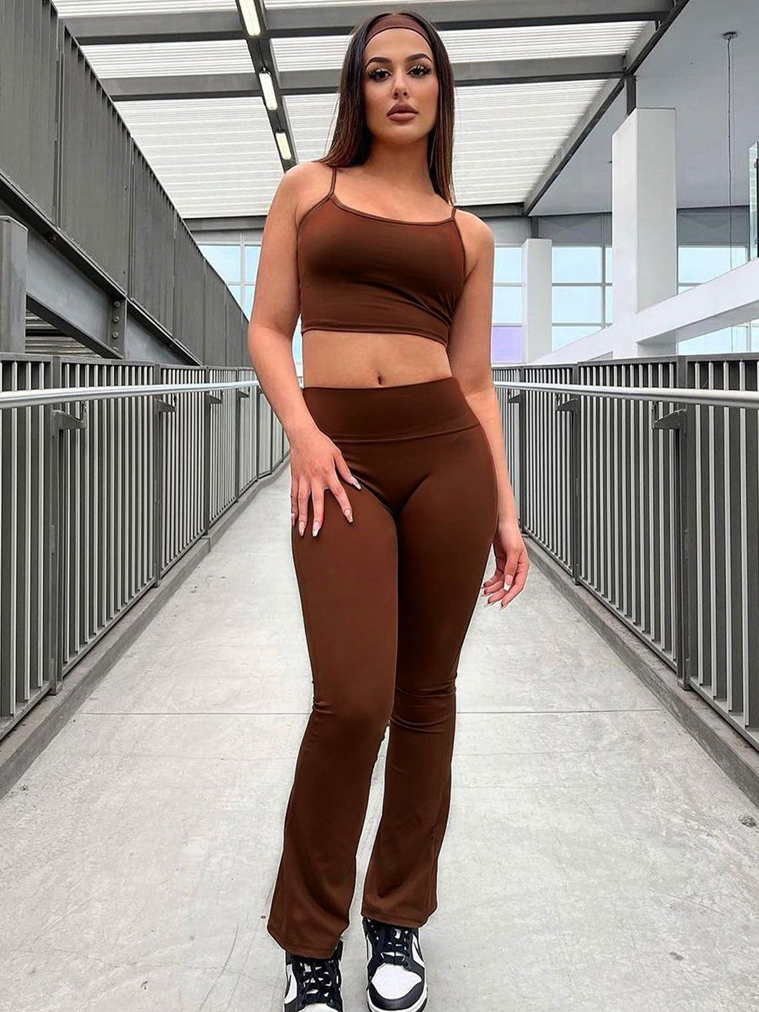 Outzidr Brown Top And Pant Co-Ord Set