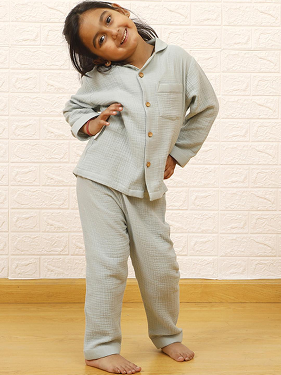 Snuggly Spaces Kids-Unisex Green Nightdress