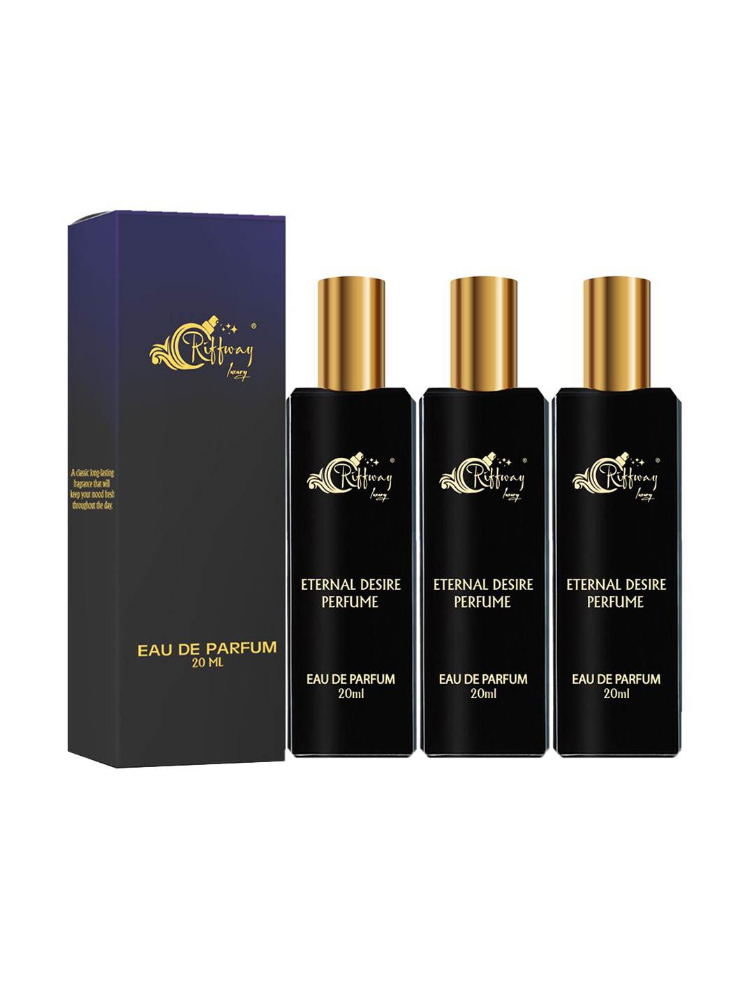 riffway Set Of 3 Eternal Desire Long Lasting Eau De Parfum- 20 ml Each