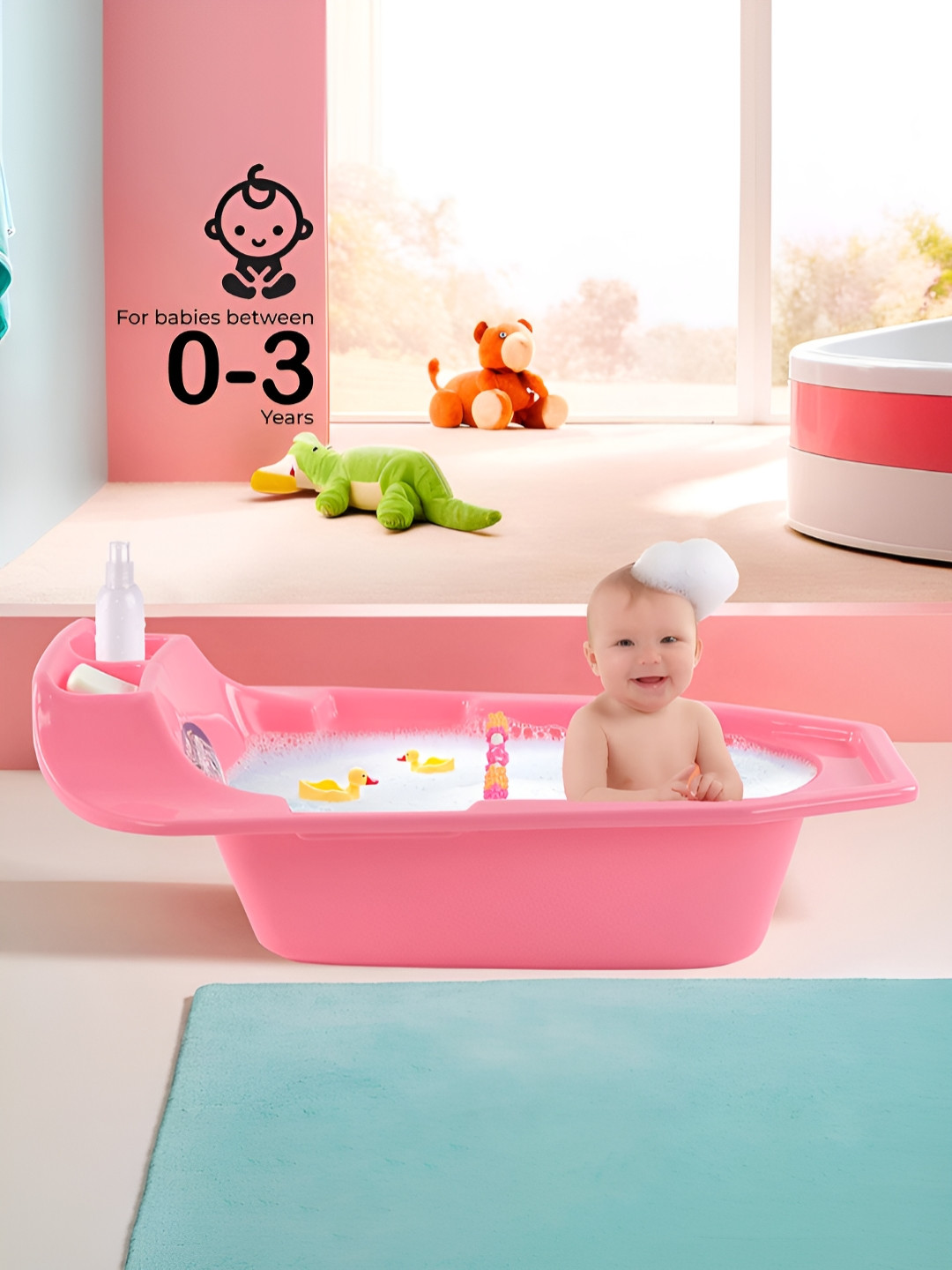 Myntra Elegant Homes Pink Plastic Bath Tub - 25 Litres