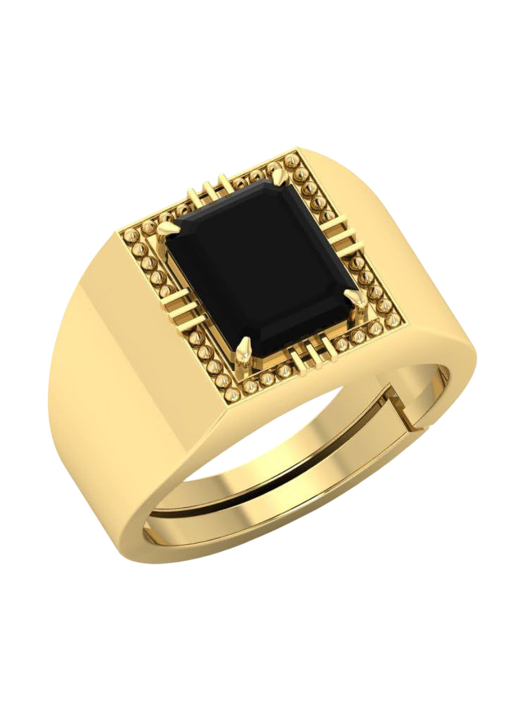 RSPR Onyx Square Stone-Studded Adjustable Finger Ring