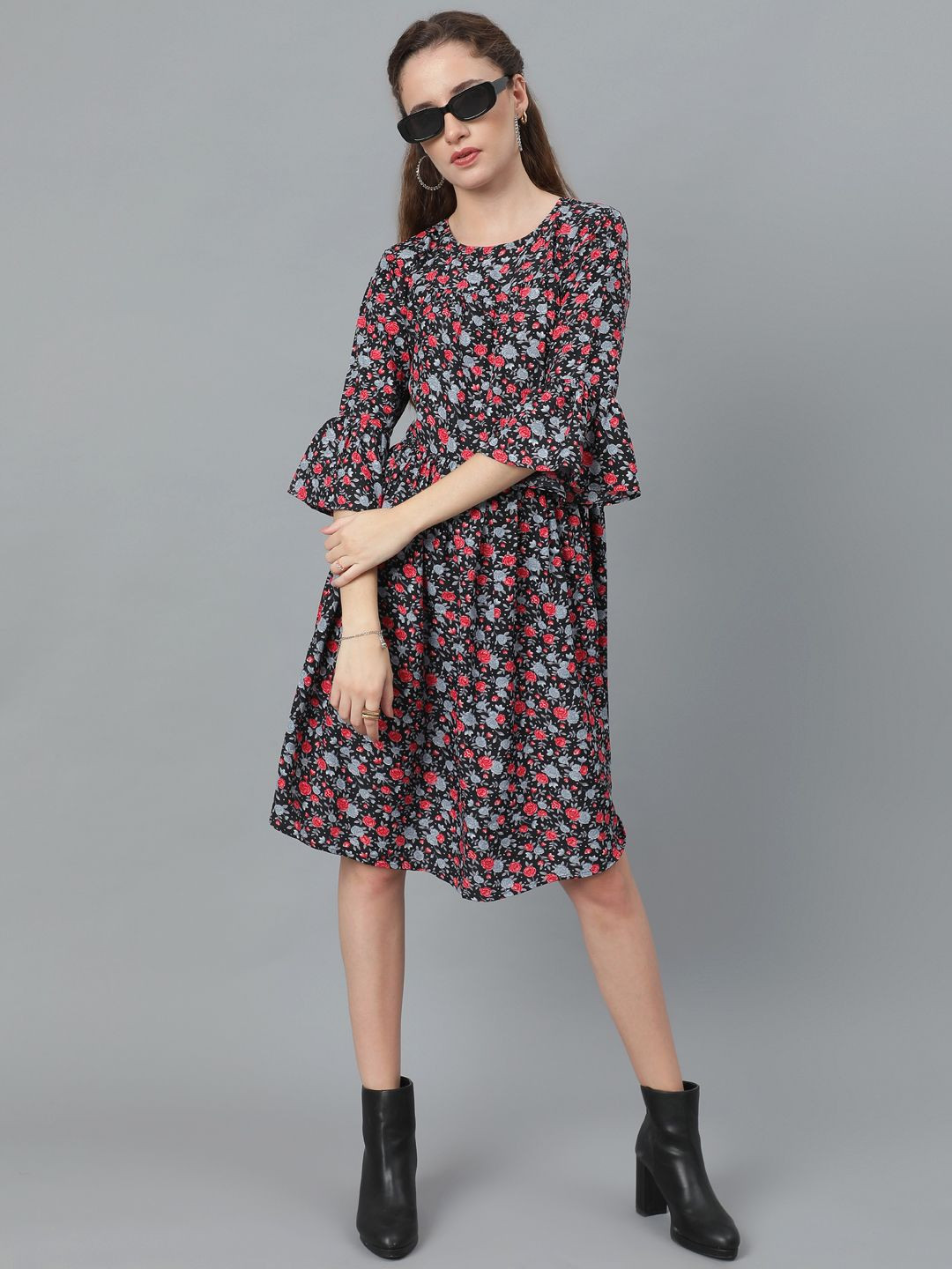 Stylecast X Kotty Floral Printed Fit & Flare Dress