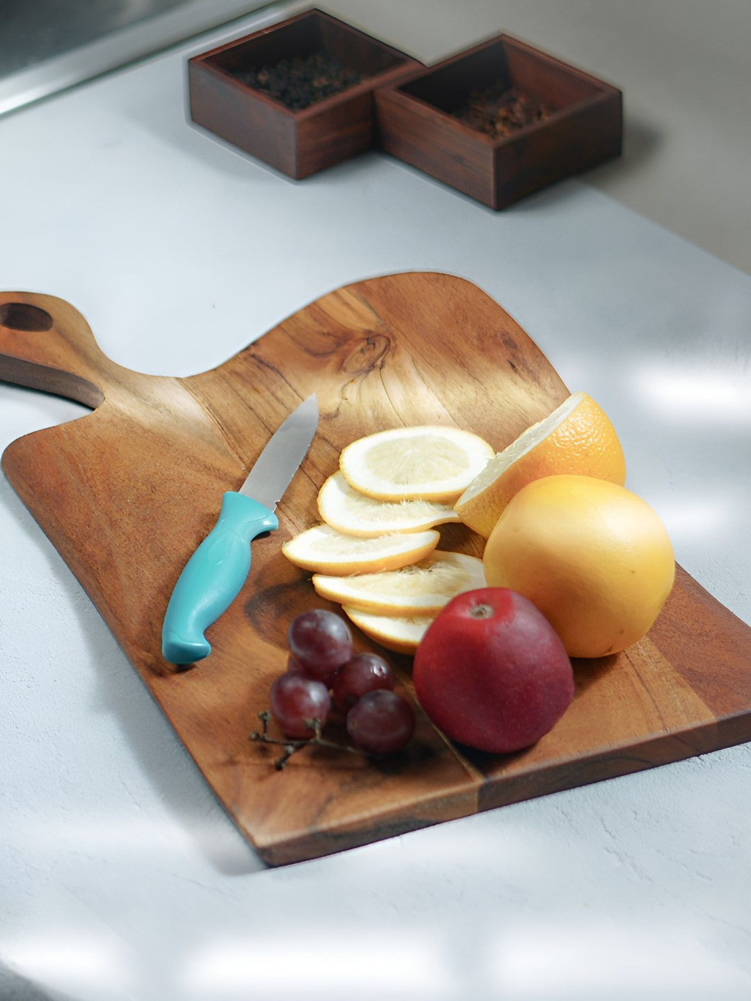 Myntra Elegant Homes Brown Ace Live Edge Wooden Chopping Board