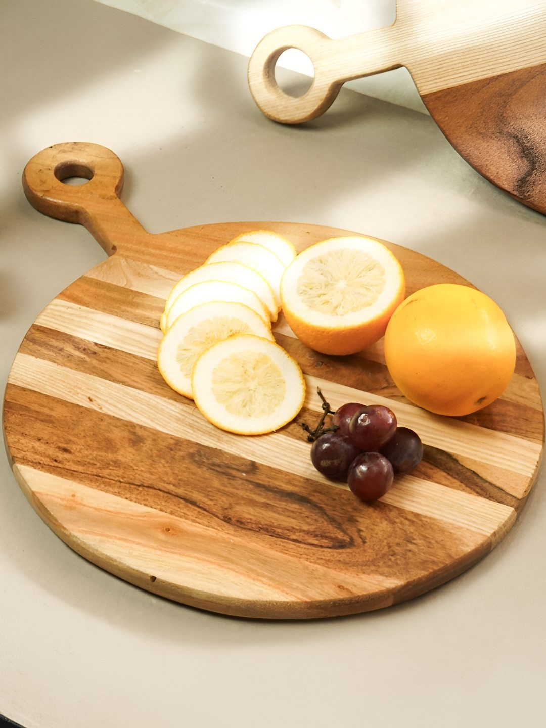 Myntra Elegant Homes Brown Ace Circolo Wooden Chopping Board