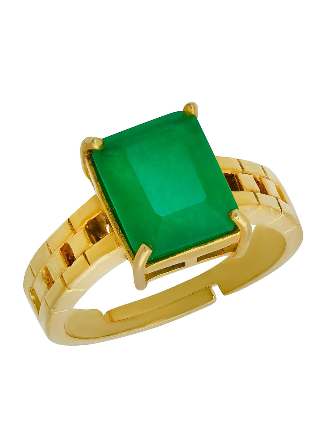 RSPR 3.25 Ratti Panna Emerald-Studded Adjustable Finger Ring