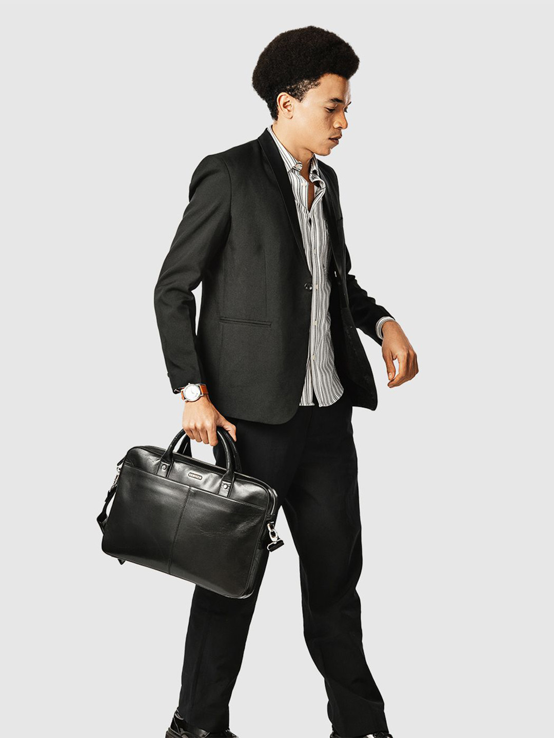 SENNES Signorile Textured Leather Laptop Bag