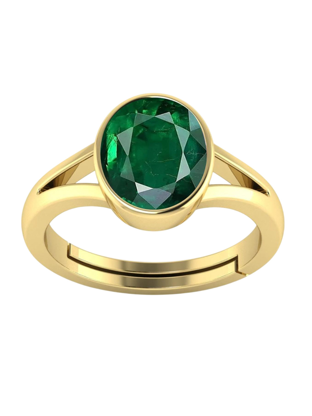 RSPR 7.25 Ratti 6.60 Carat Panna Emerald-Studded Finger Ring
