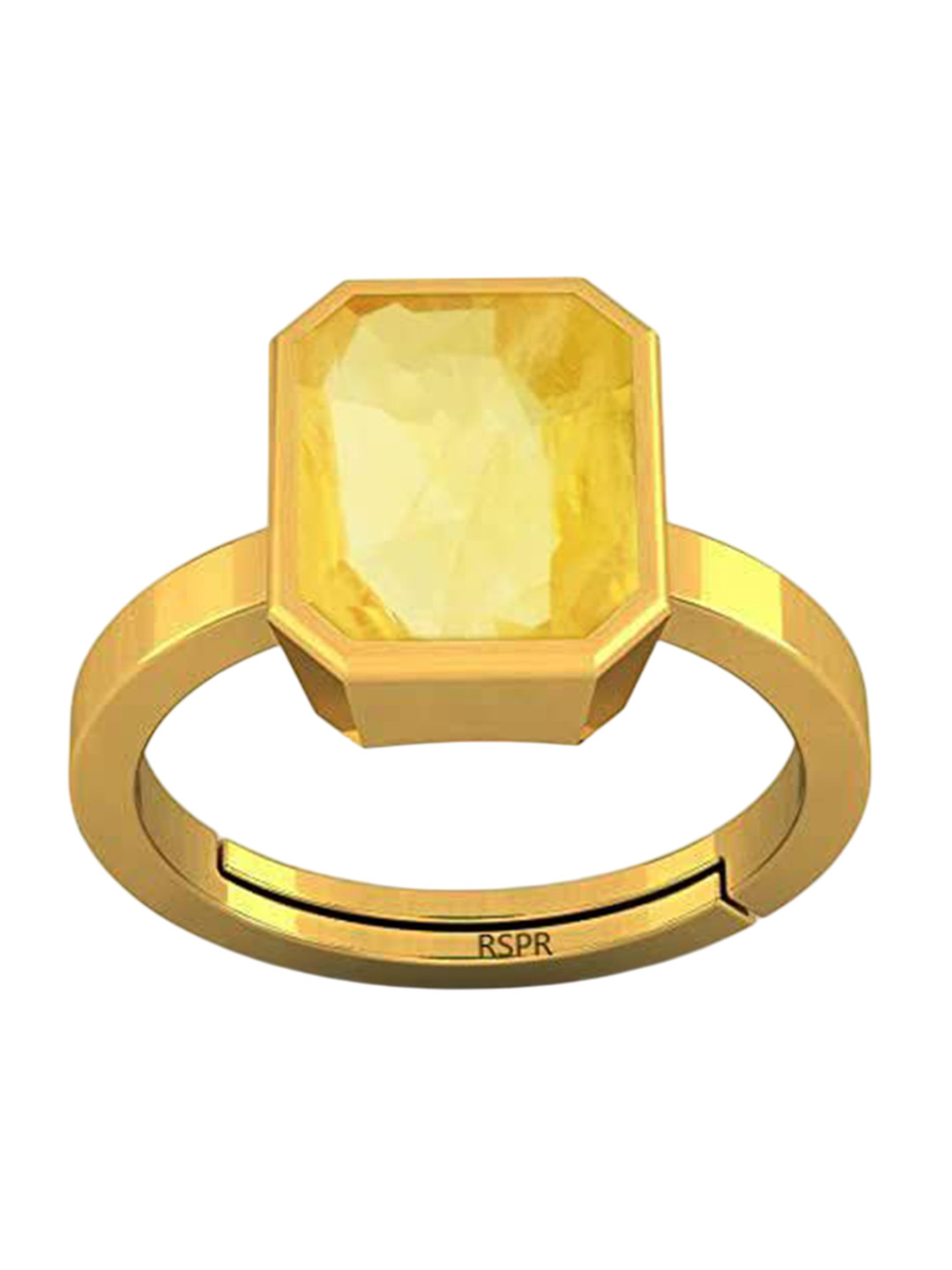 RSPR 7.25 Ratti 6.60 Carat Unheated A+ Quality Natural Sapphire Pukhraj Finger Ring