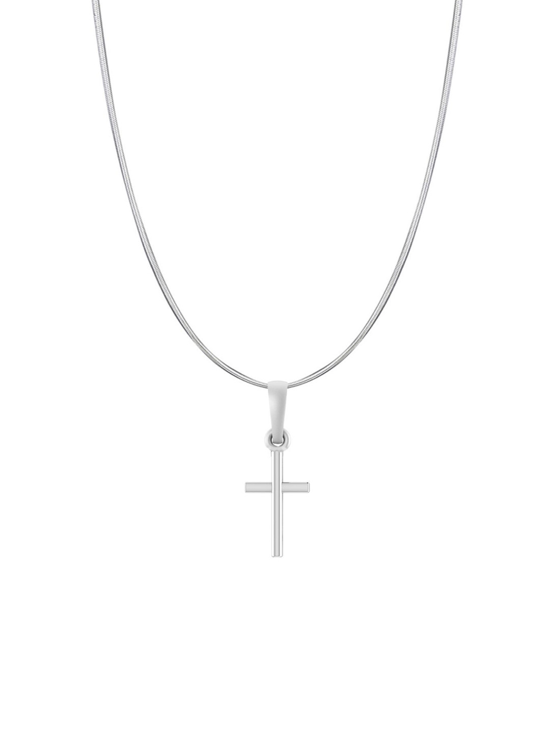 AKSHAT SAPPHIRE 92.5 Sterling Silver Contemporary Jesus Pendant With Snake Chain