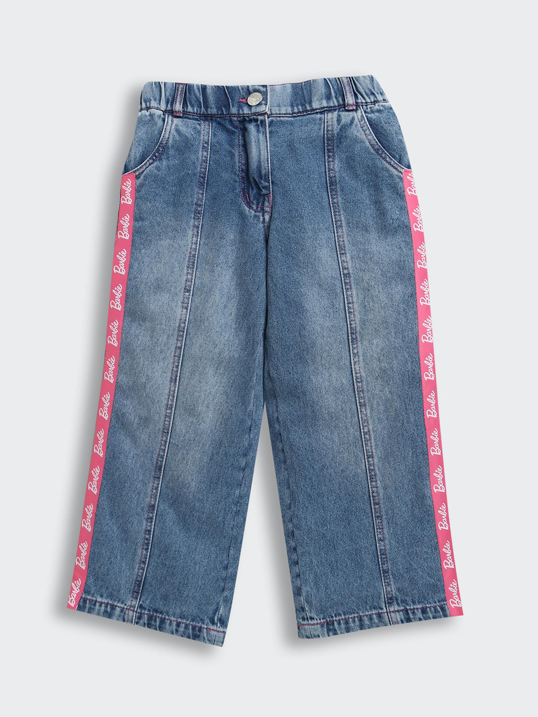 Tiny Girl Girls Barbie Regular Fit Mid-Rise Side Stripes Jeans