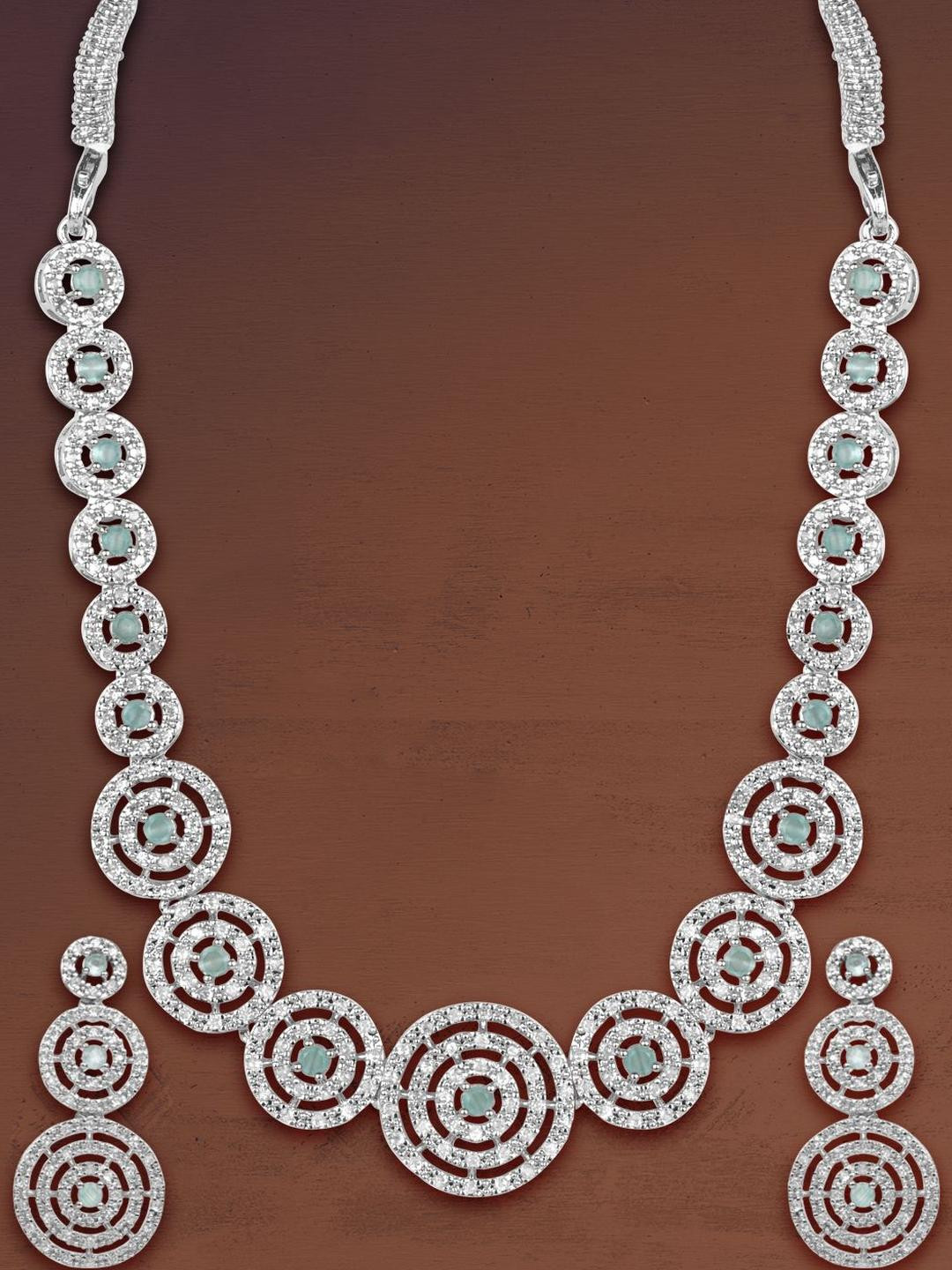 M Creation Silver-Plated Alloy Necklace and Earrings