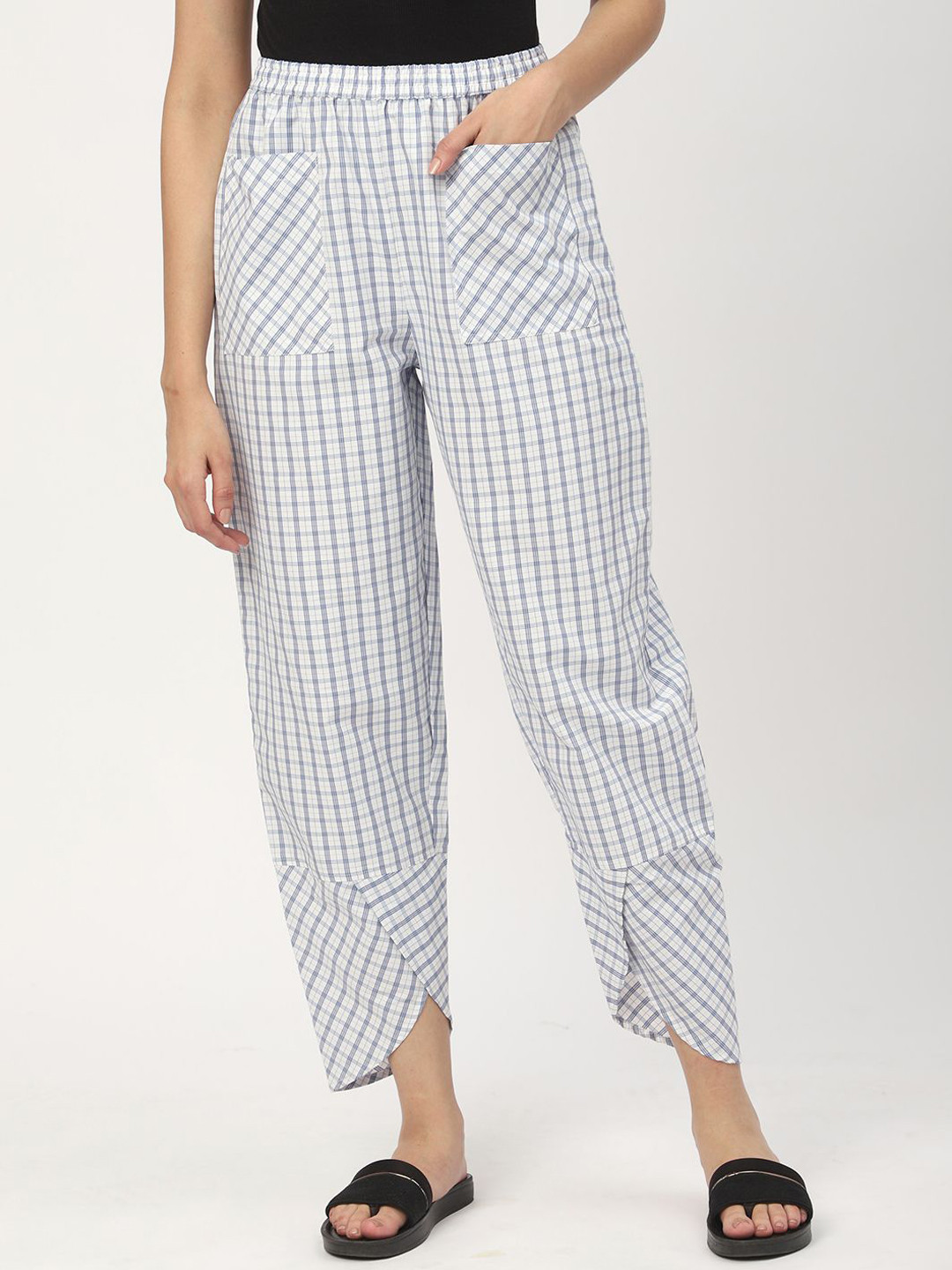 Mystere Paris Tartan Checked Cotton Lounge Pants