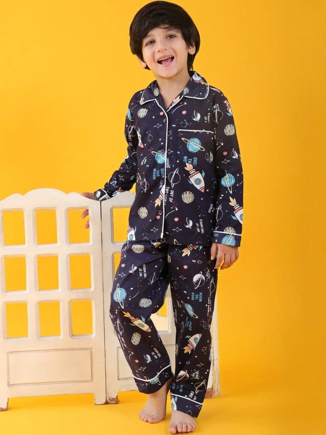 Jam & Sugar Boys Printed Pure Cotton Night Suit