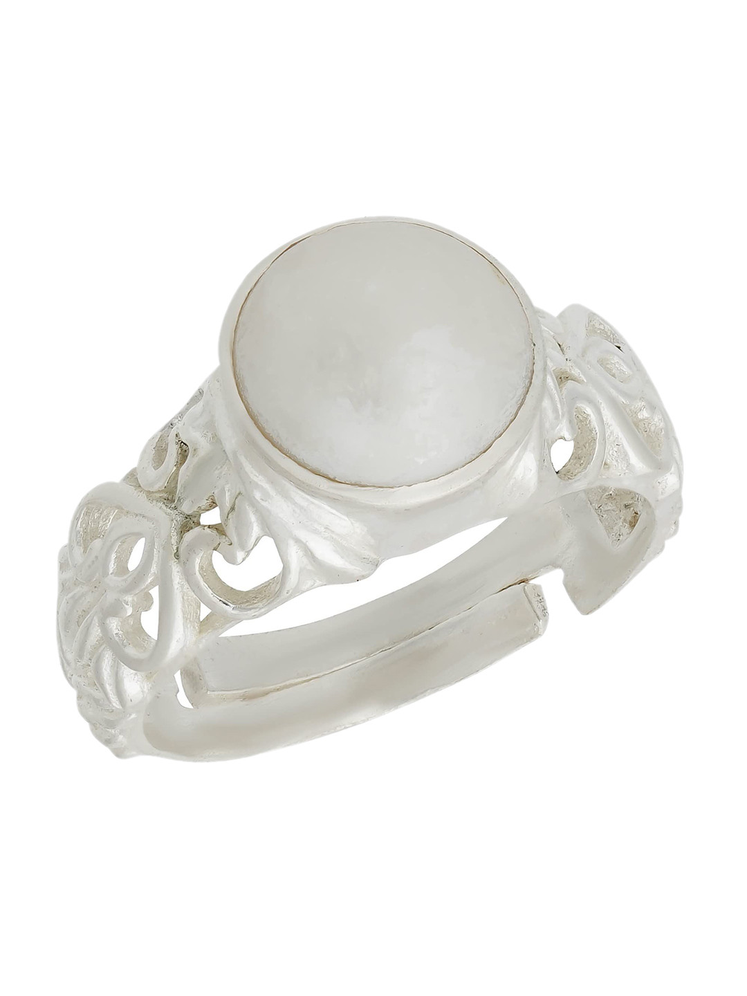 RSPR 11.25 Ratti 10.60 Carat Natural Moti Pearl Adjustable Ring With Lab Certificate Ring
