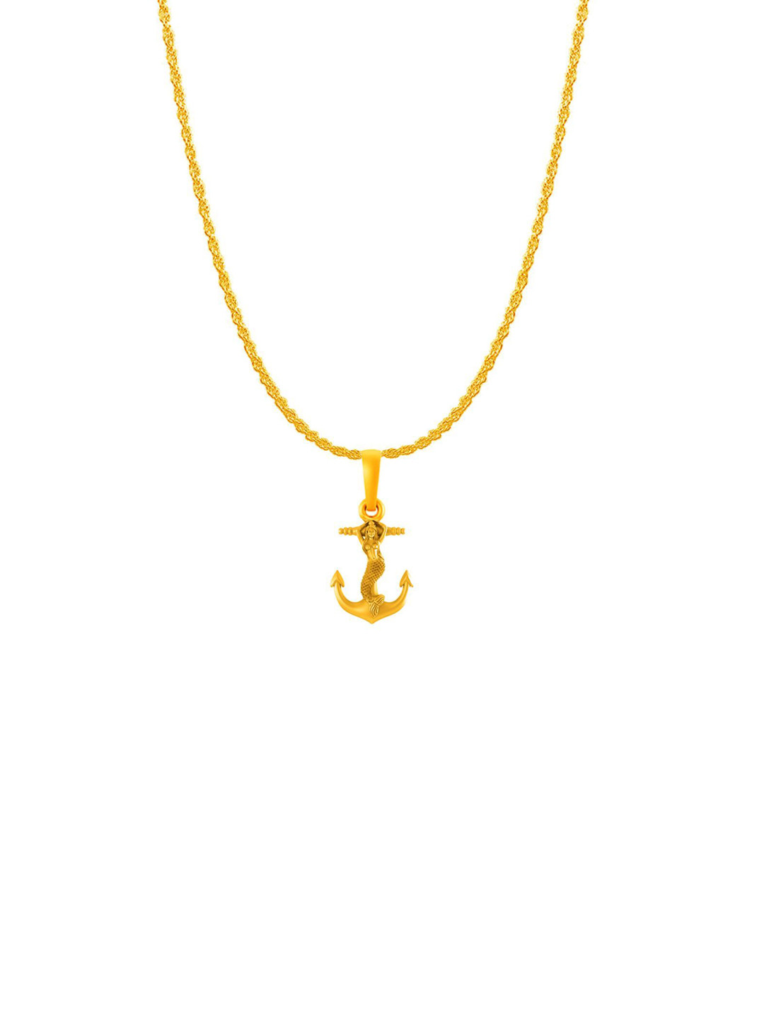 AKSHAT SAPPHIRE Gold-Plated Anchor Pendants with Chains