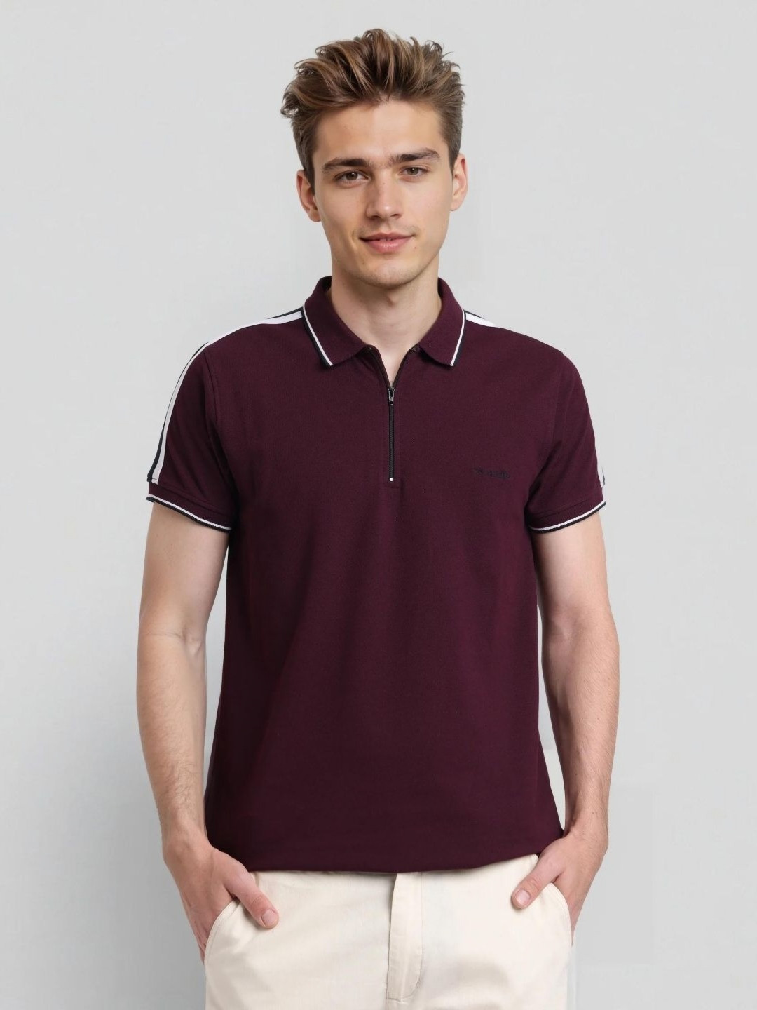 Crocodile Polo Collar Slim Short Sleeves Regular Fit Cotton T-shirt