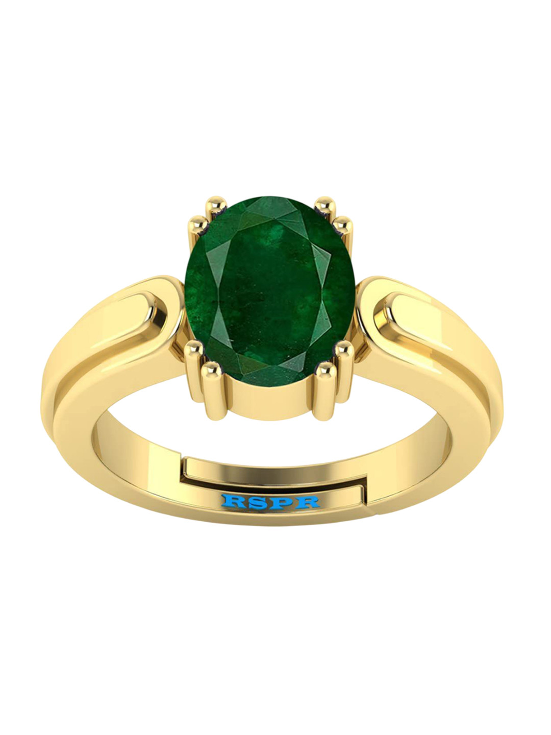 RSPR 6.25 Ratti 5.62 CT Emerald Stone Studded Finger Ring