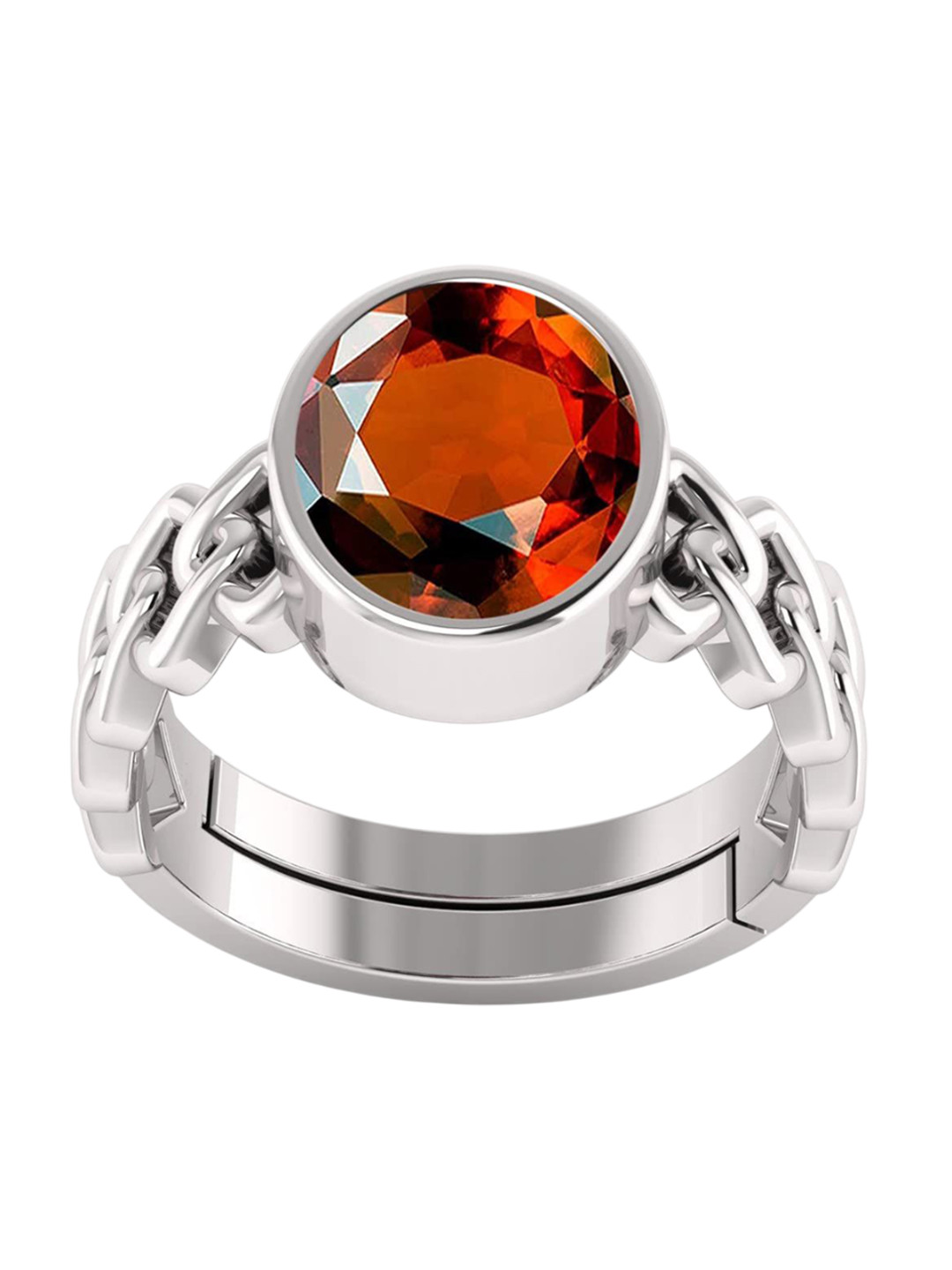RSPR 13.25 Ratti Hessonite Natural Quality & Original Stone-Studded Adjustable Finger Ring