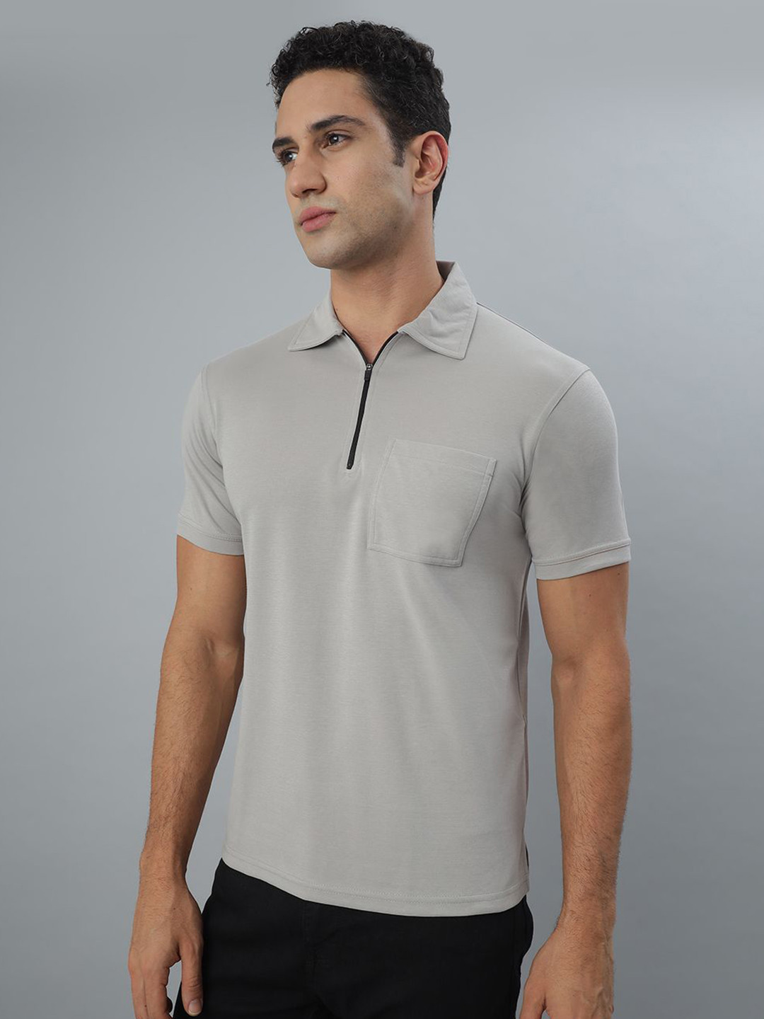 BLUWEEA Polo Collar Short Sleeves Pockets T-shirt