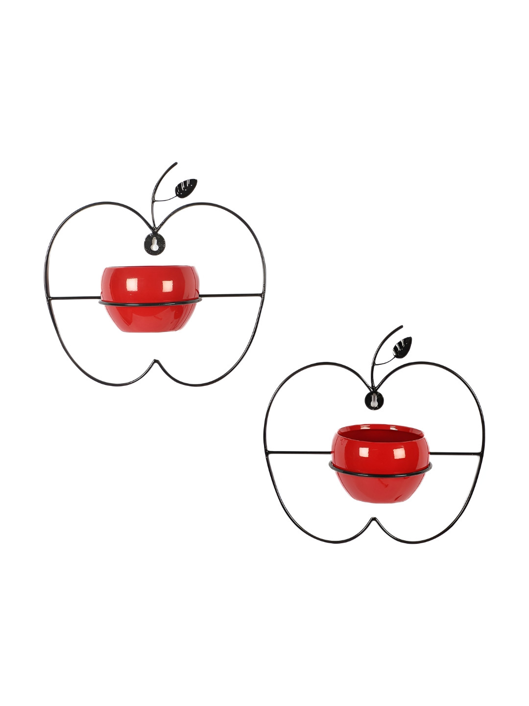 Amaya Decors 2-Pcs Red Wall Hanging Apple Planter