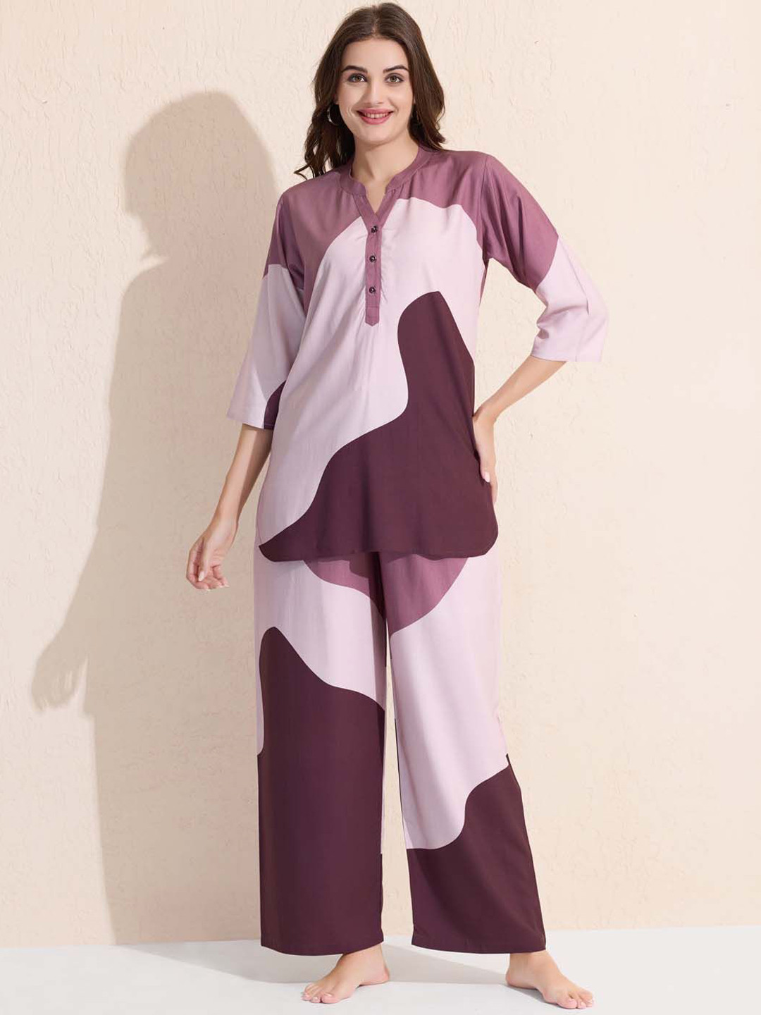 Arela Abstract Printed Tunic & Trousers Co-Ord Set