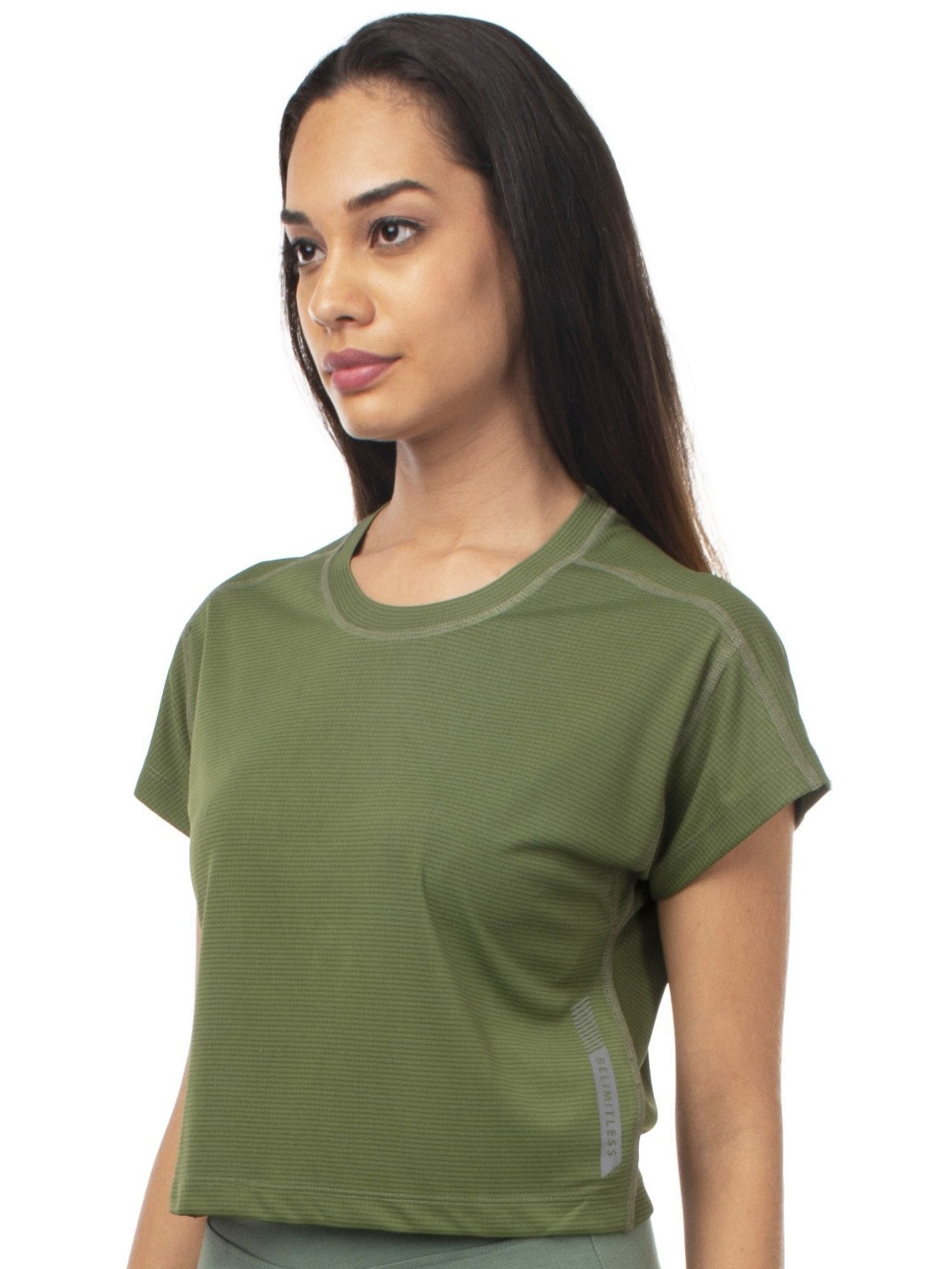 THIRD ELEMENT Solid Regular Fit Crop Tee