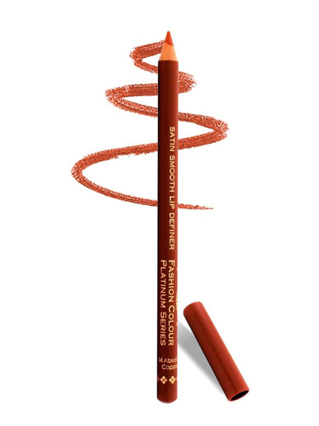 Fashion Colour Platinum Satin Smooth Lip Definer Matte Lipliner Pencil- Absolute Copper 14