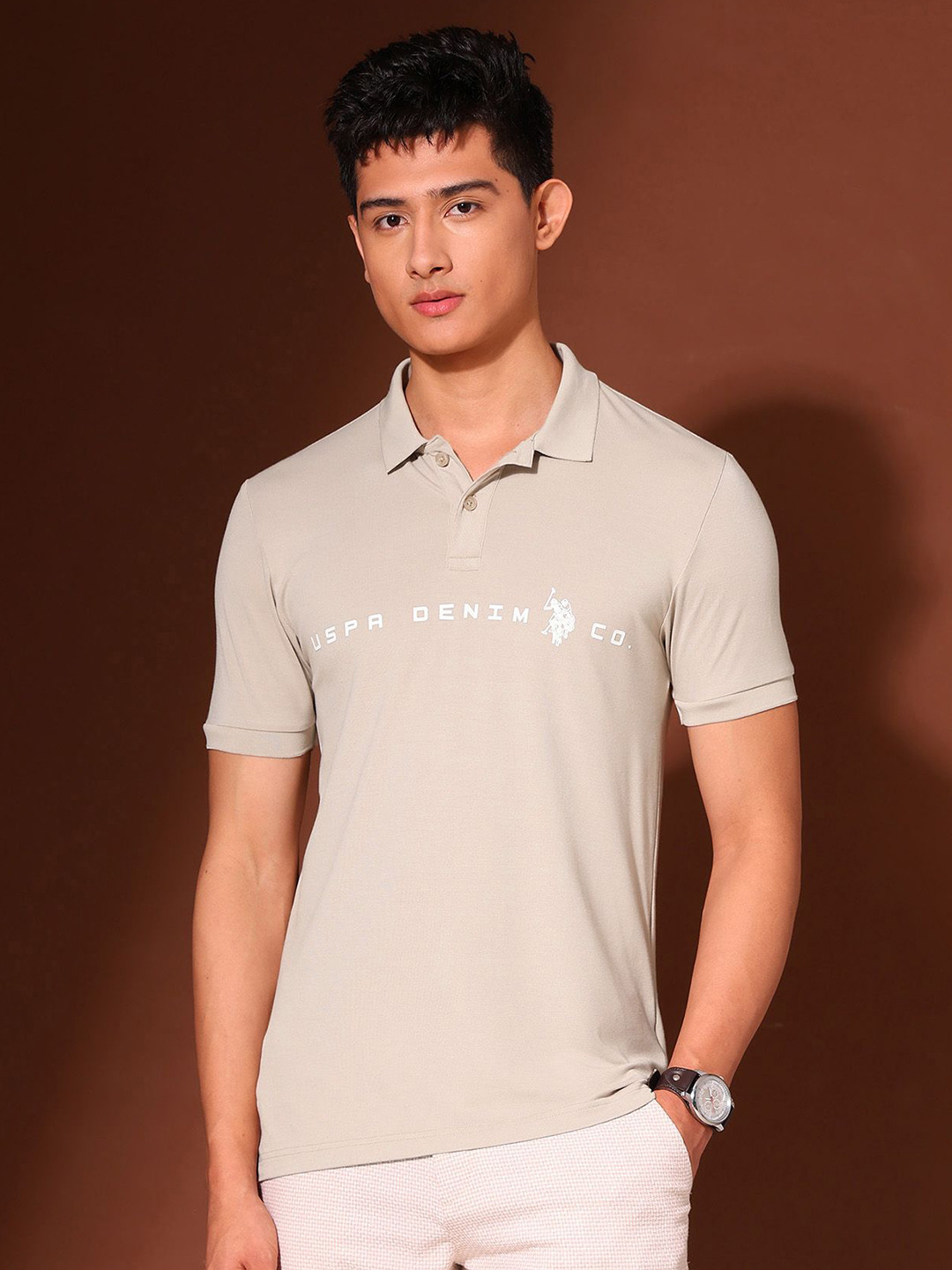 U.S. Polo Assn. Denim Co. Work And Wander Brand Logo Printed Cotton Muscle Fit T-shirt