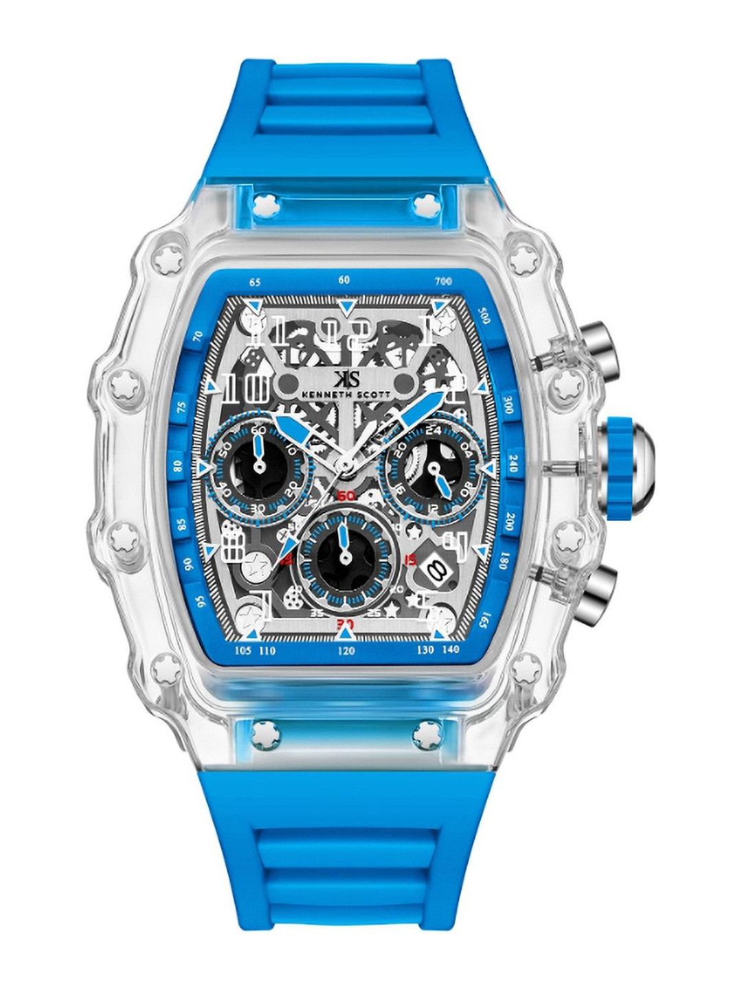 KENNETH SCOTT Men Dial & Bracelet Style Straps Analogue Multi Function Watch K25103-ZSLI