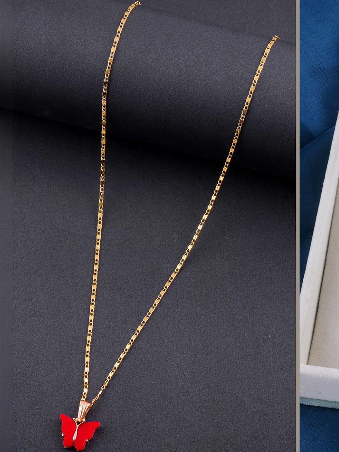 DressBerry Pass Of 2 Brass Minimal Necklace