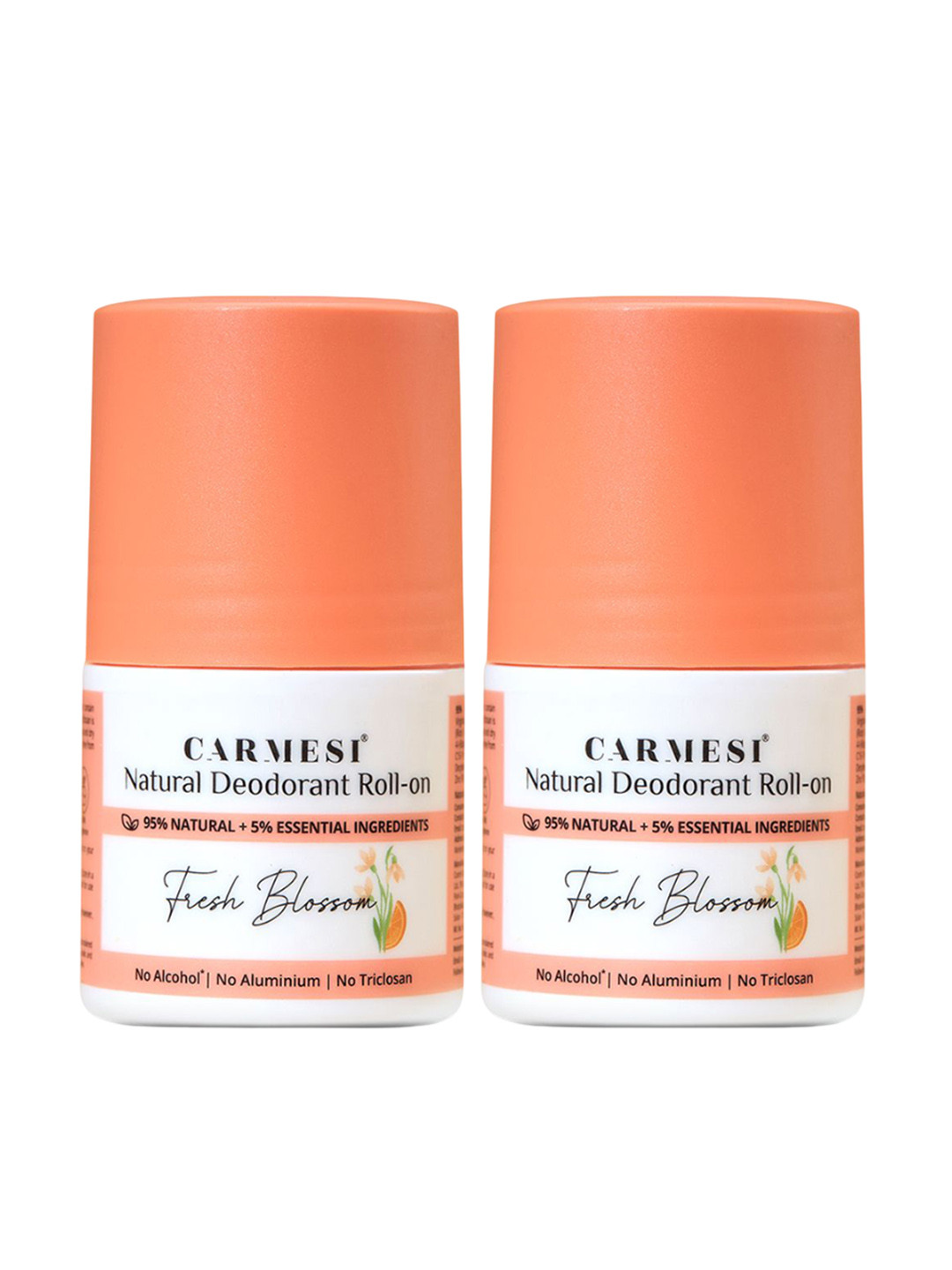 CARMESI Women Set Of 2 Fresh Blossom Natural Underarm Roll On Deodorant- 50 ml Each