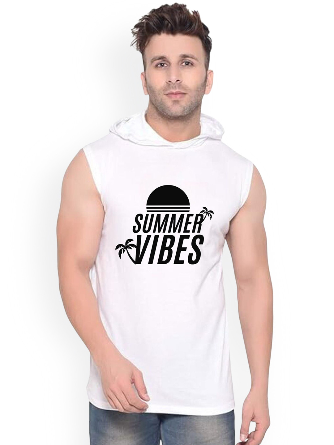 FABSTIEVE Summer Vibes Printed Gym Vest VK T-050_Print-300_gym_vest_White_M