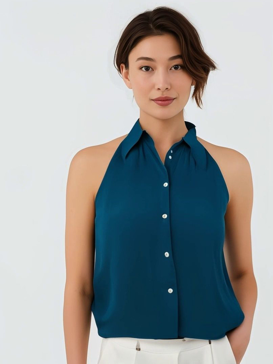 all about you Women Teal Shirt Style Top