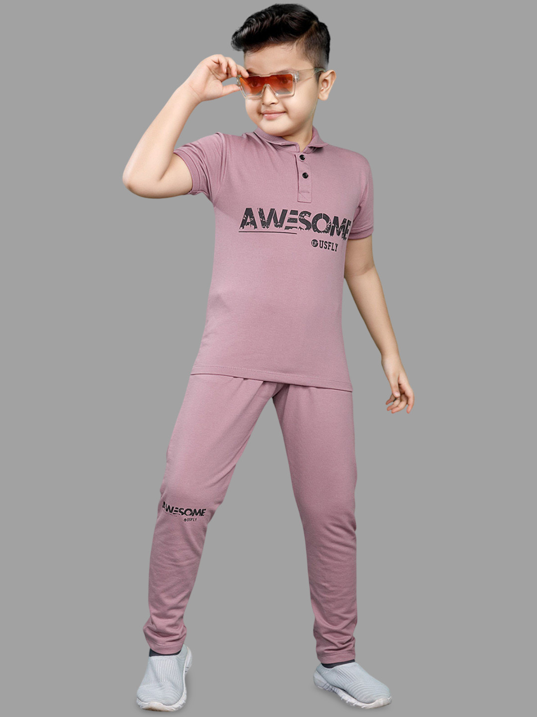 US Fly Boys Printed T-Shirt & Trousers Clothing Set
