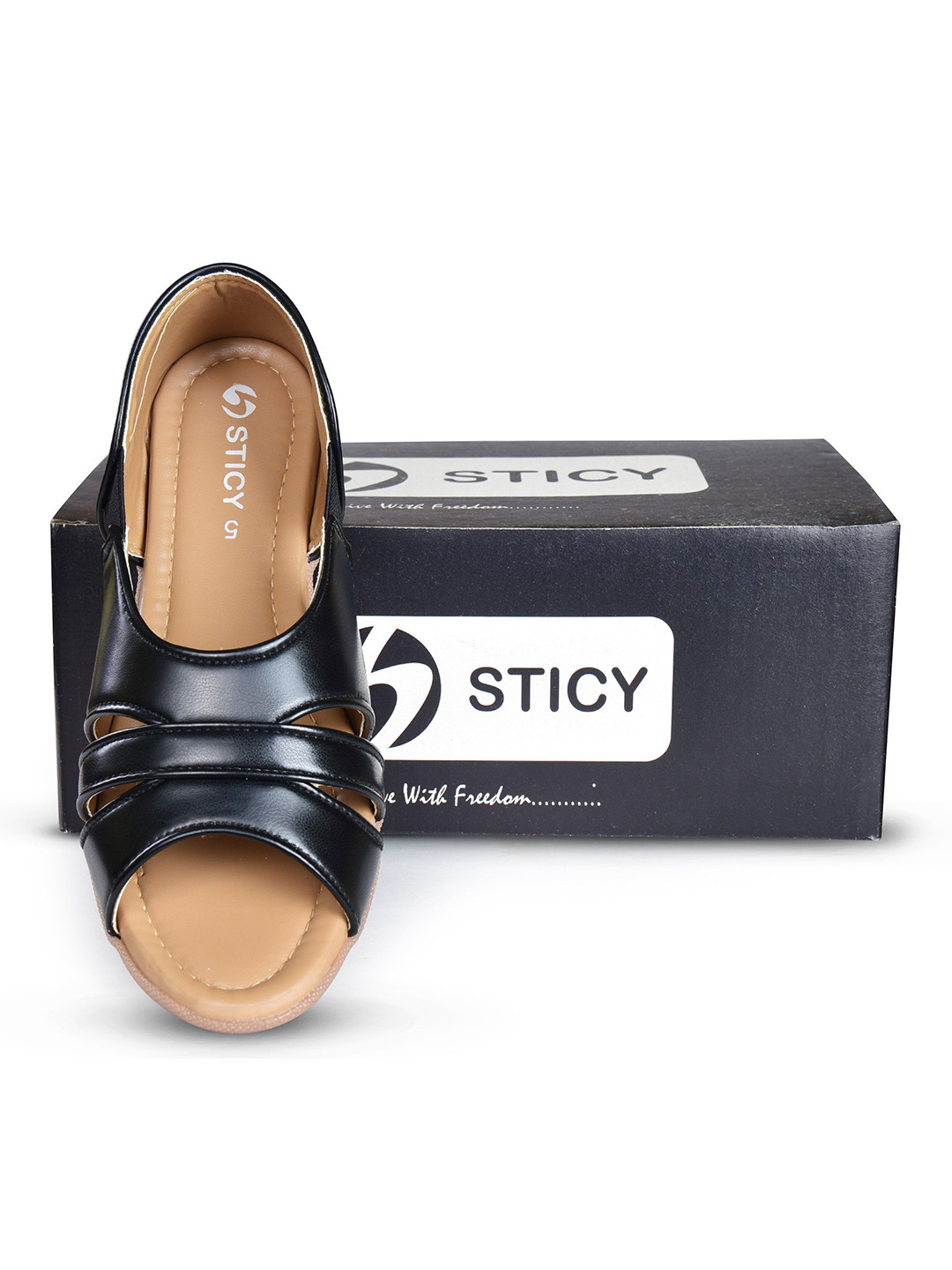 STICY Women Slip-On Open Toe Flats