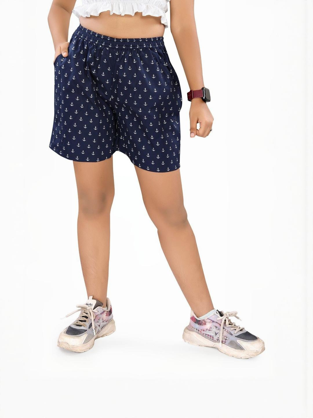 UNOseven Girls Printed Cotton Shorts