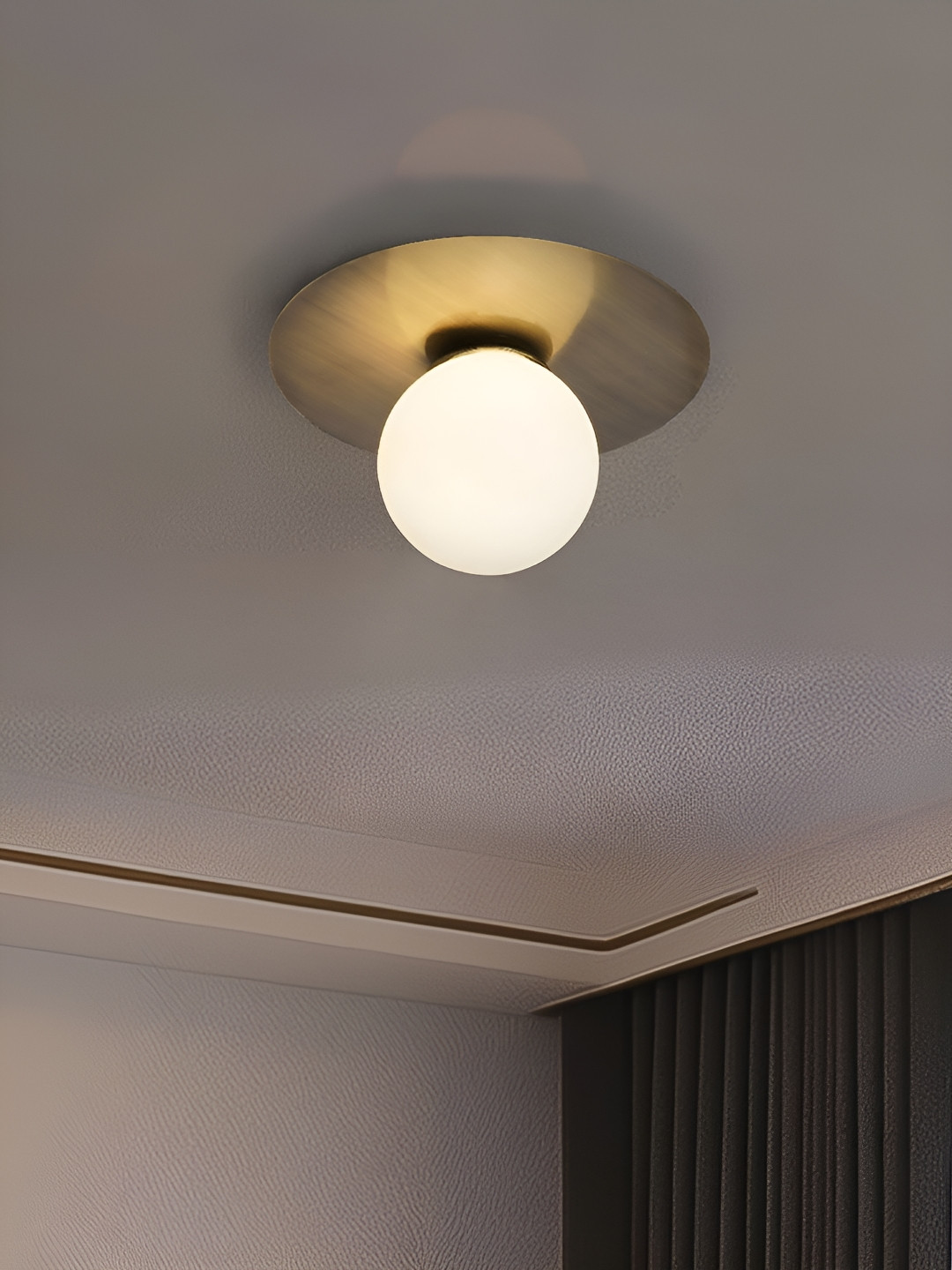 Fos Lighting Gold-Toned & White Ceiling Lamp