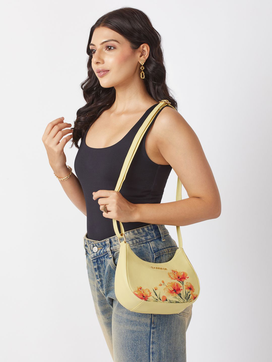 Caprese Chloe Women Yellow Small Sling Bag