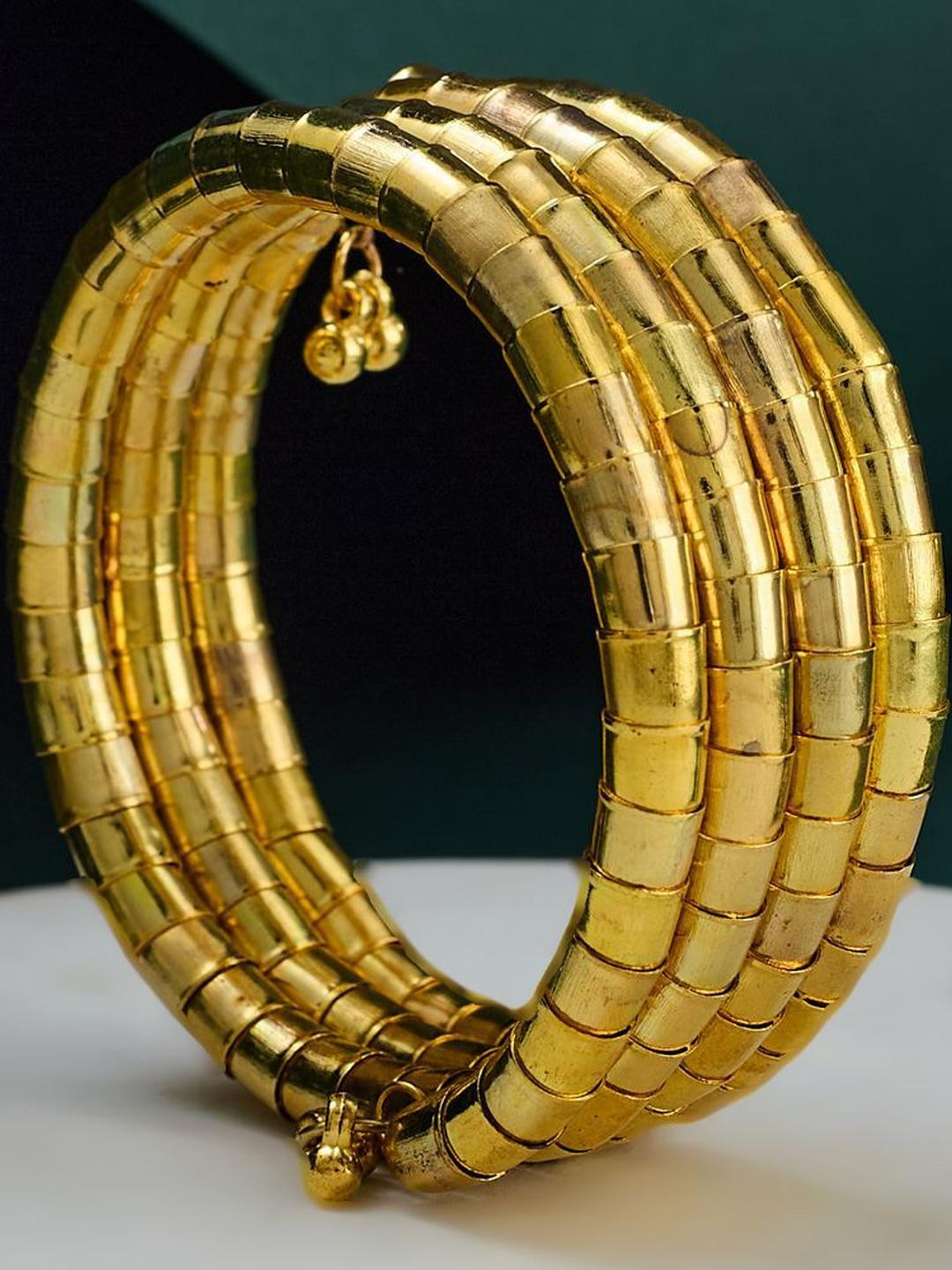 Anouk Gold- Plated & wrap around- layered textured fusion bangle
