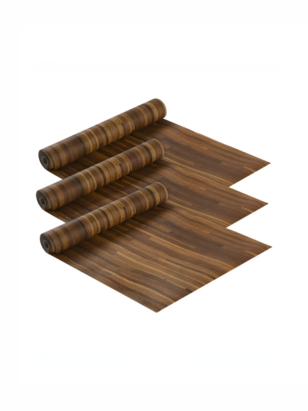 Aura Brown 3 Pieces Water Resistant EVA Kitchen Shelf Mats Roll