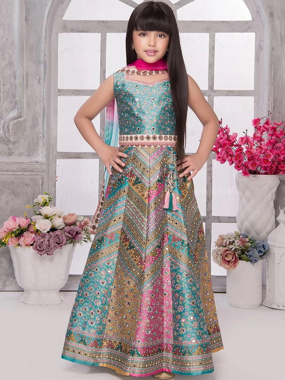 NTURVA Girls Art Silk Lehenga Choli
