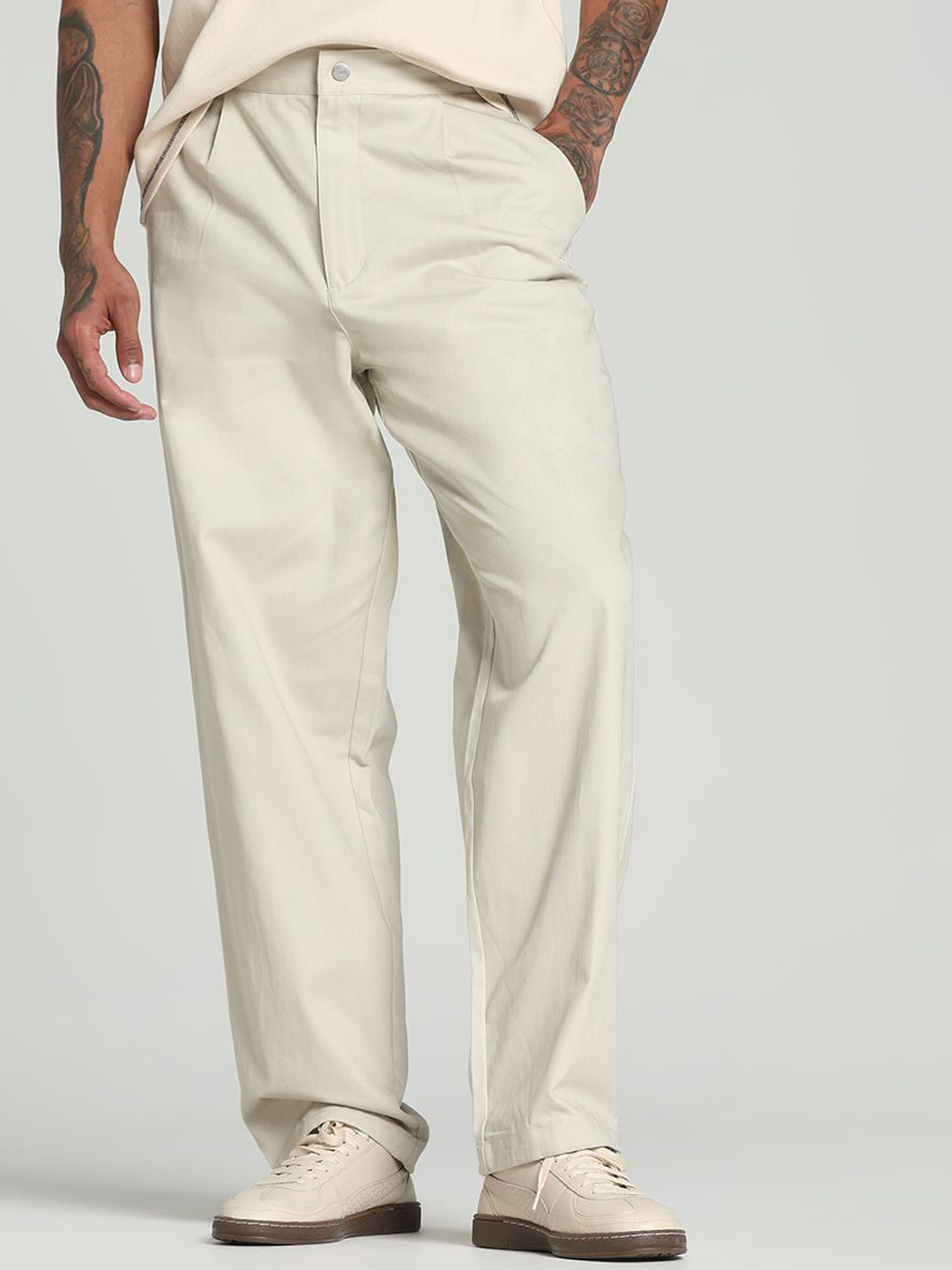 Puma MMQ Men Mid Rise Relexed Fit Cotton Oversized Chino Pants