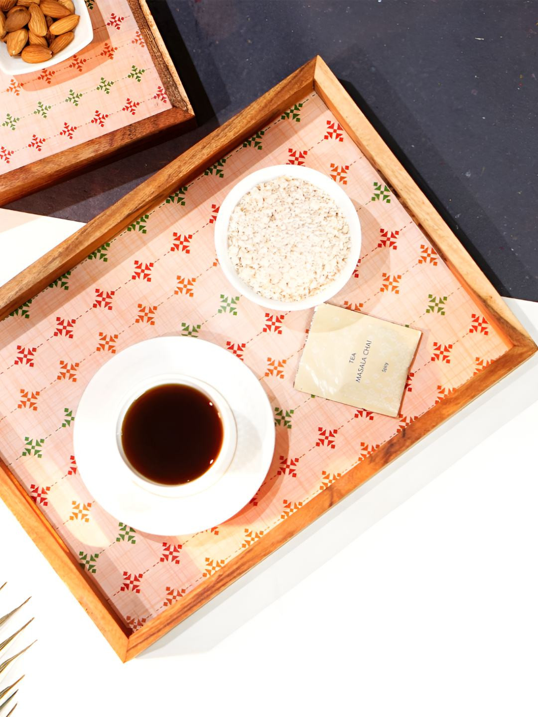 Sanjeev Kapoor by Oggn Multicolor Turin Rectangle Acacia Wooden Tray