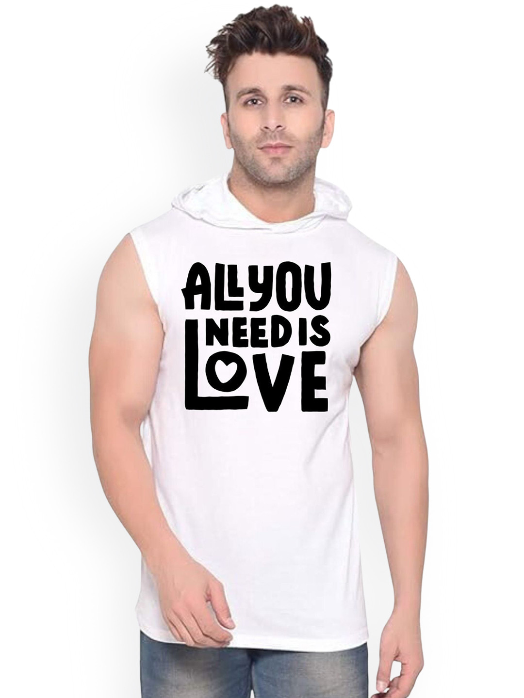 FABSTIEVE All You Need Printed Gym Vest VK T-050_Print-280_gym_vest_White_M