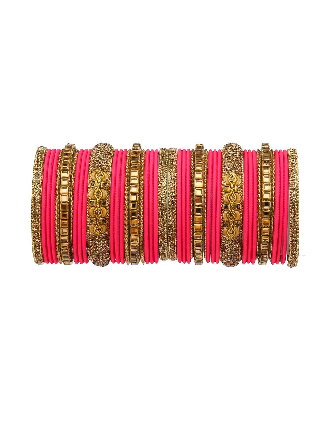 GLIKA Gold Plated Antique Bangle