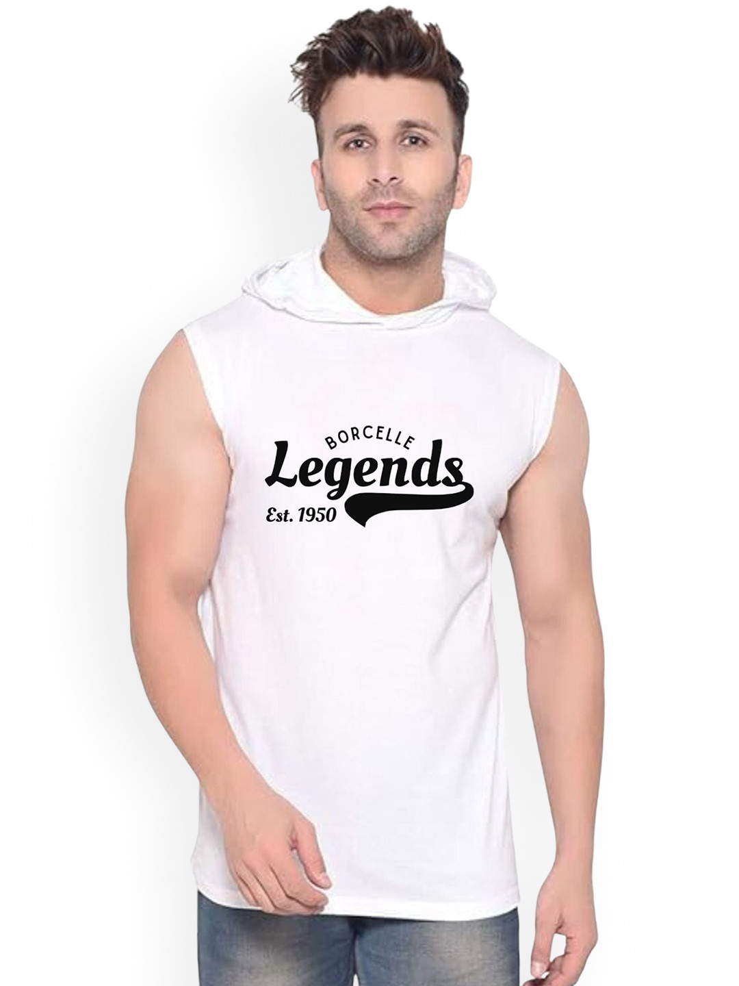 FABSTIEVE  Borcelle Legends Printed Gym Vest vk t-050_Print-196_gym_vest White M