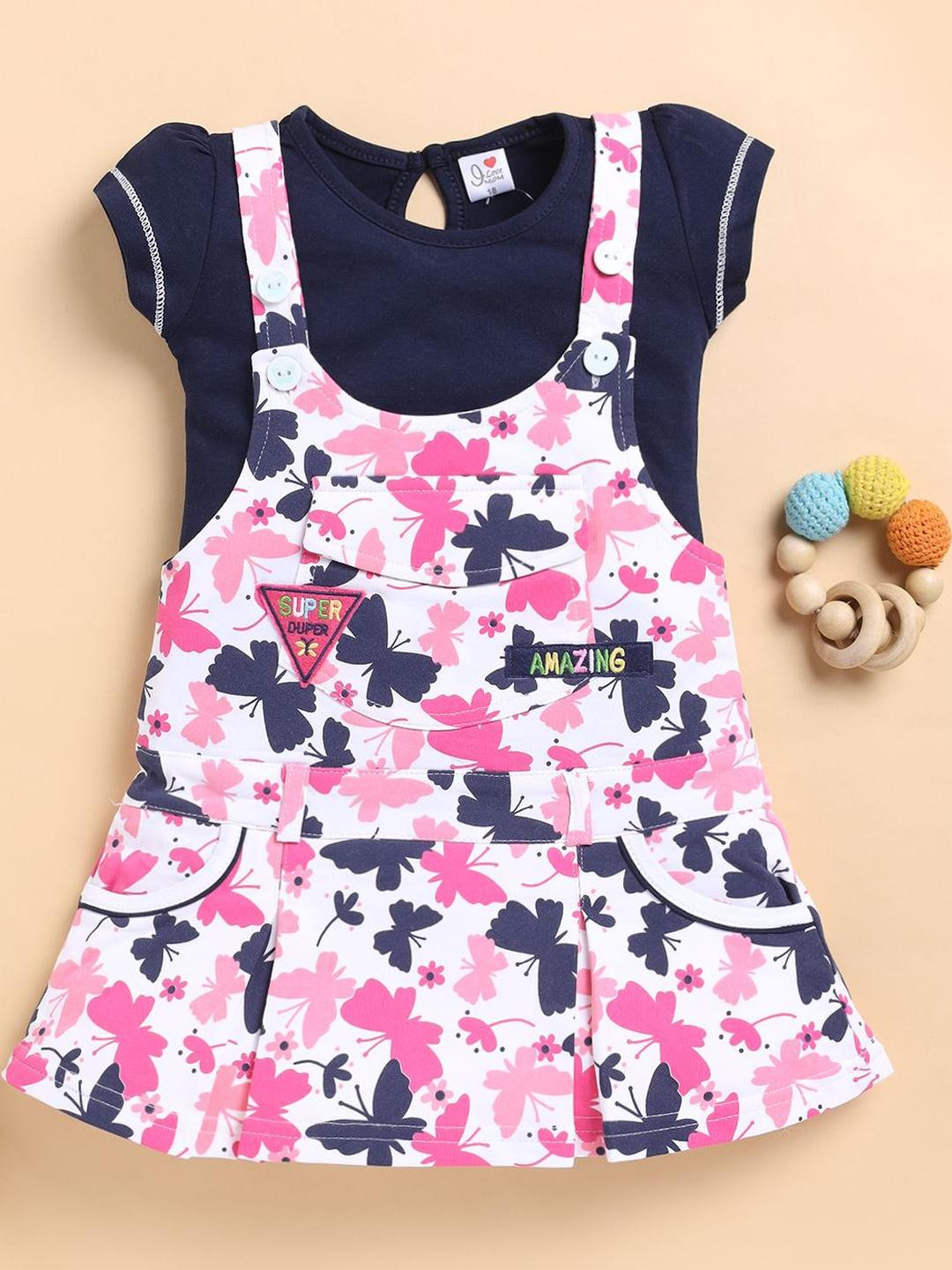 I LOVE MOM Floral Print A-Line Dress
