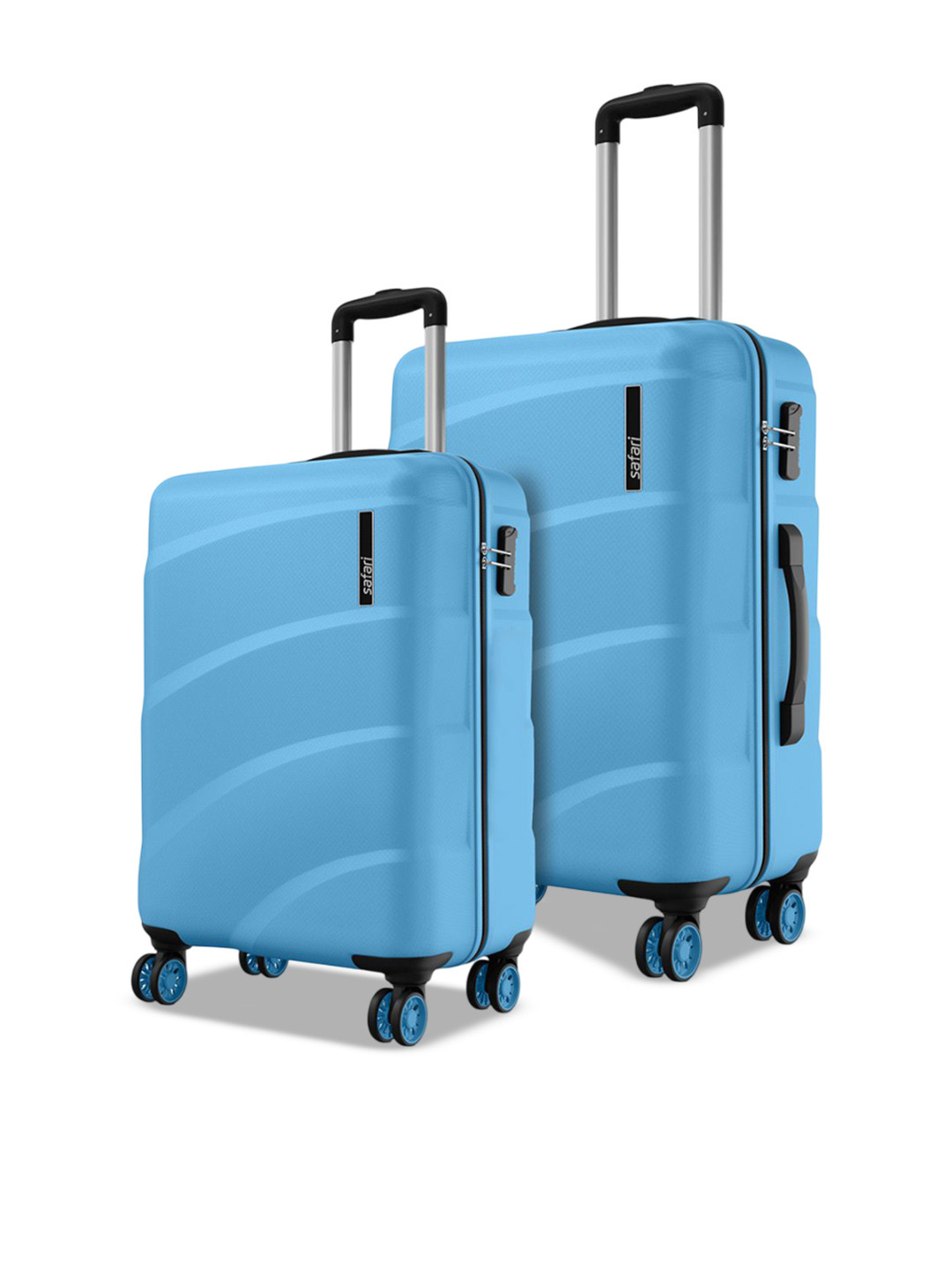 Safari Zuno Set Of 2 Textured Hard Sided  Cabin Medium Trolley Bags