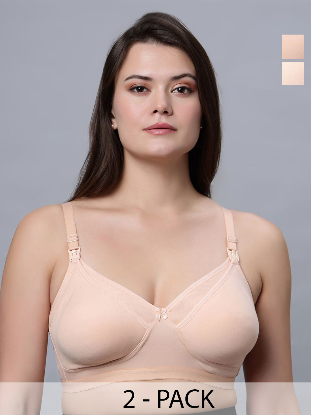 Eden Full Pack Of 2 Coverage Lightly Padded Pure Cotton Maternity Bra With All Day Comfort