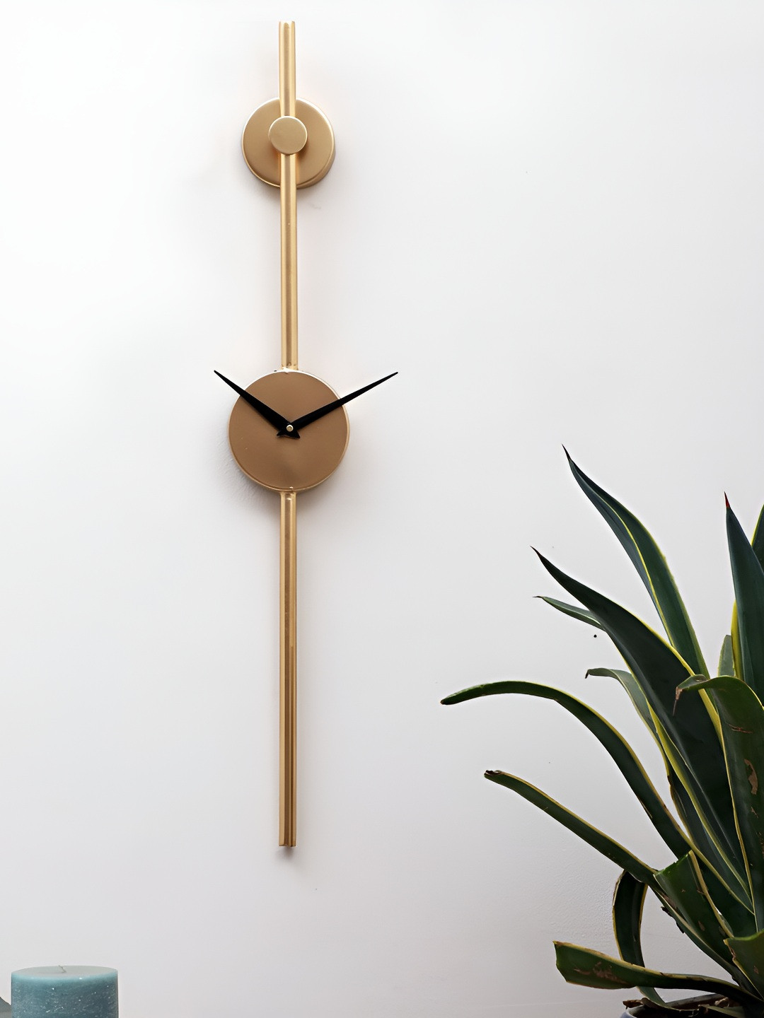 Amaya Decors Gold-Toned Contemporary Wall Clock